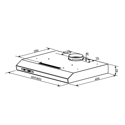 Кухонная вытяжка HOMSair Horizontal 50 (белый)